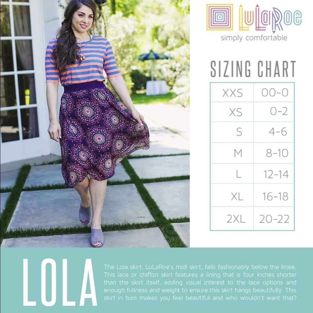 LuLaroe Floral flare chiffon skirt, Size XS